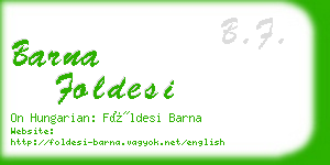 barna foldesi business card